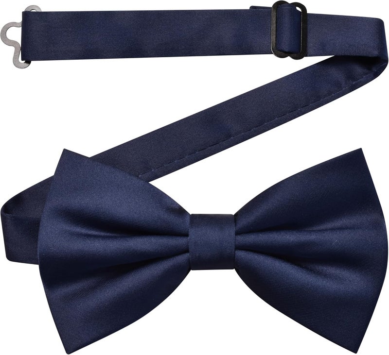Branduce Solid Color Pre-tied Bow Tie and Pocket Square Lapel Pin Set for Men - Image 3
